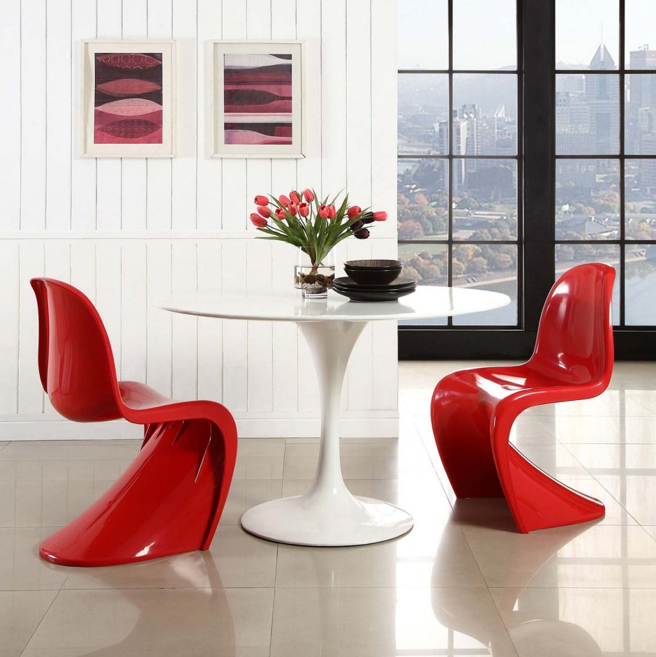 Red Plastic Chair Verner Panton
