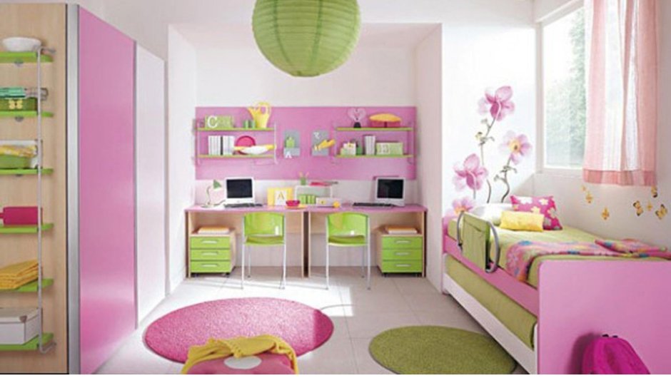 Современные детские комнаты для двух девочек и одного мальчика
