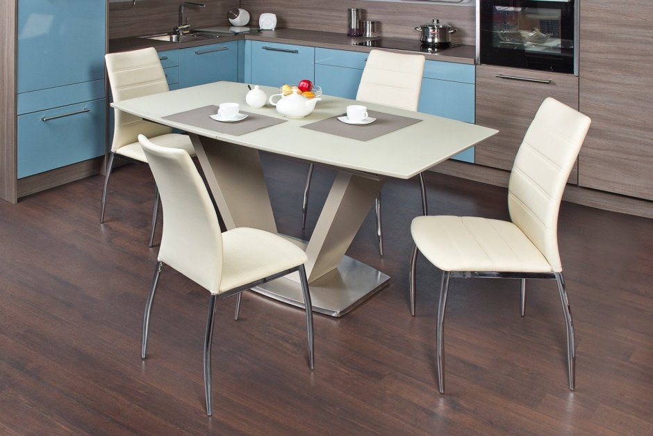 Комплект обеденной мебели степ k-05 Наоми/хром (стол, 4 стула)