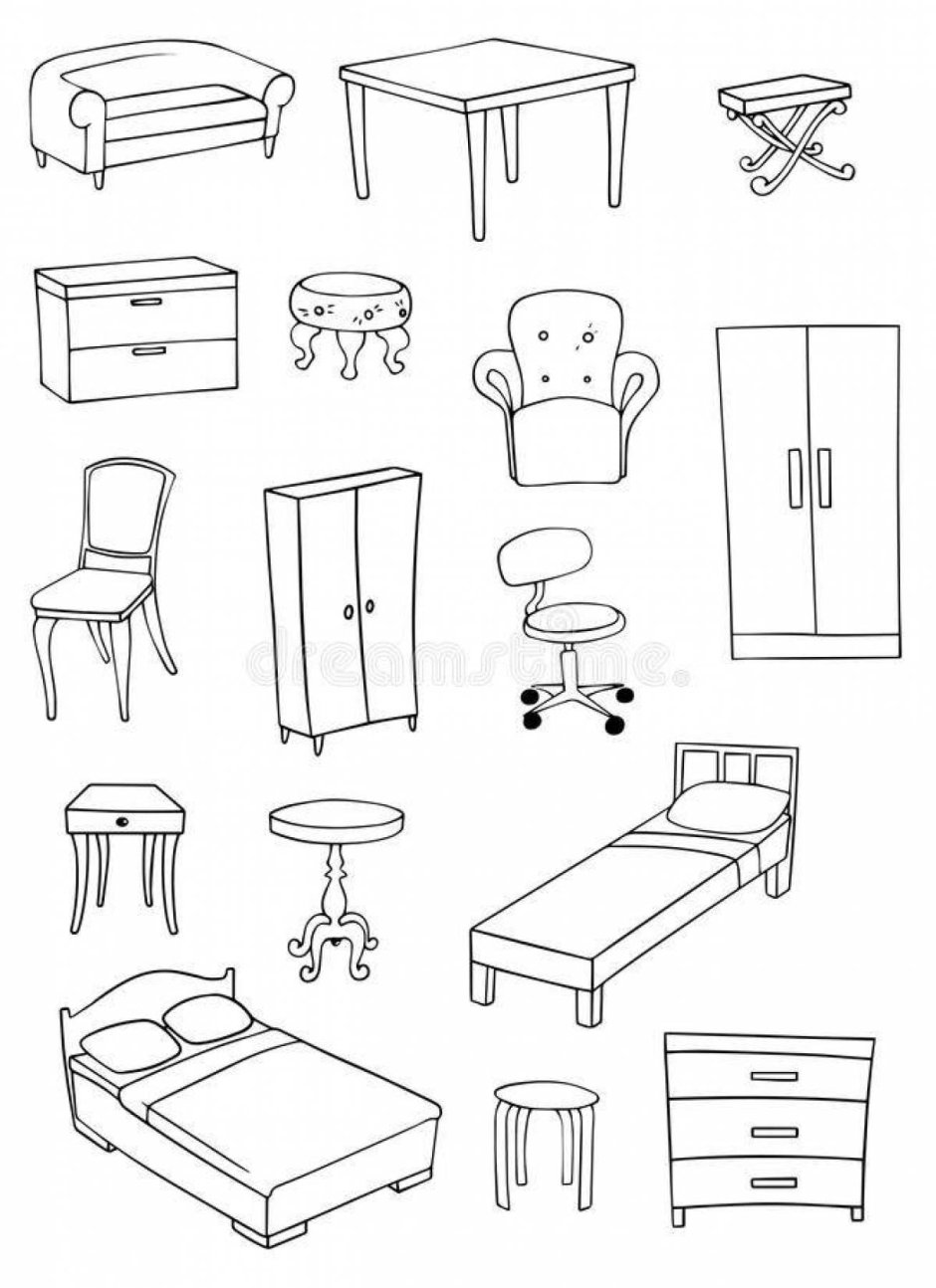 Мебель контурная иконка