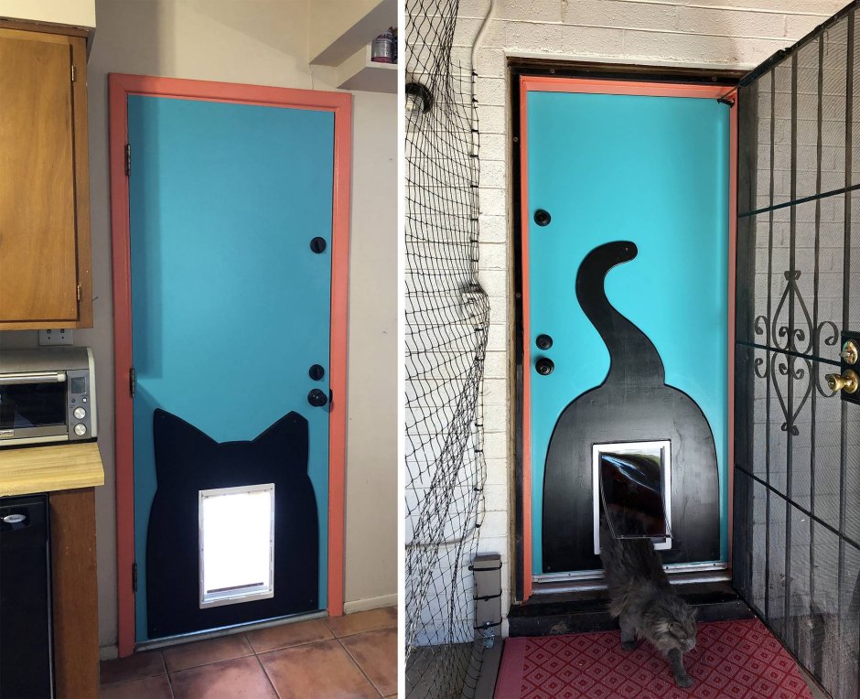 Ограничитель для двери для кошки