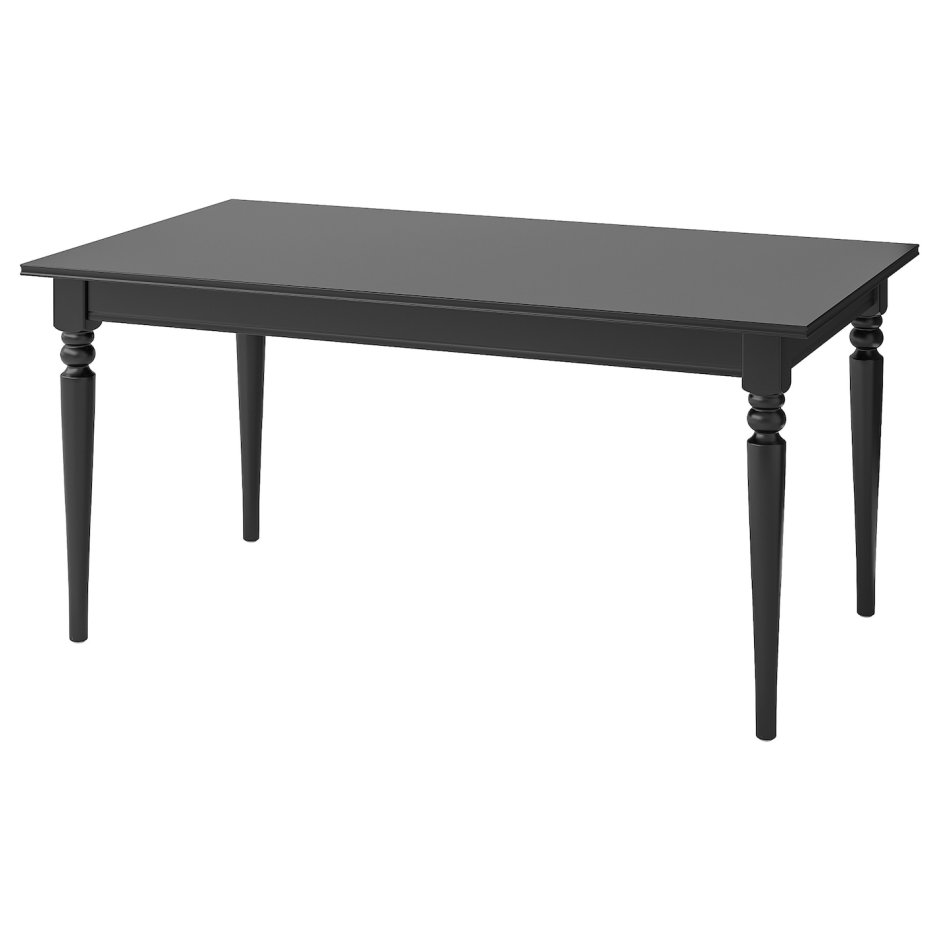 Ingatorp ИНГАТОРП раздвижной стол, черный 110/155 см