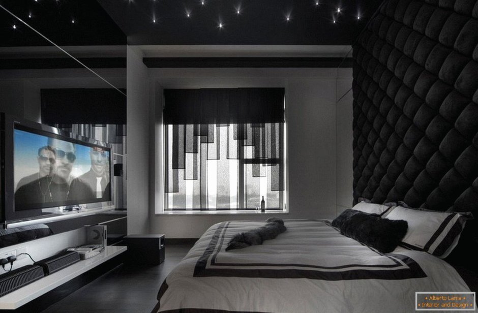 Спальня в черном стиле