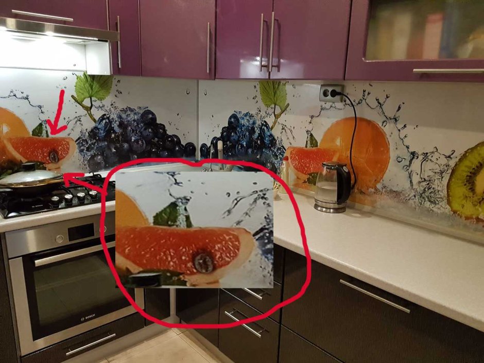 Крепление стеклянного фартука