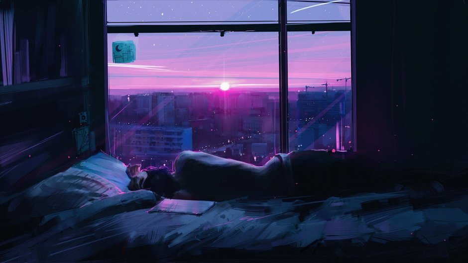Панельный дом ночью