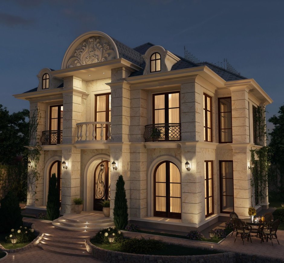 Двухэтажный особняк в стиле Ампир