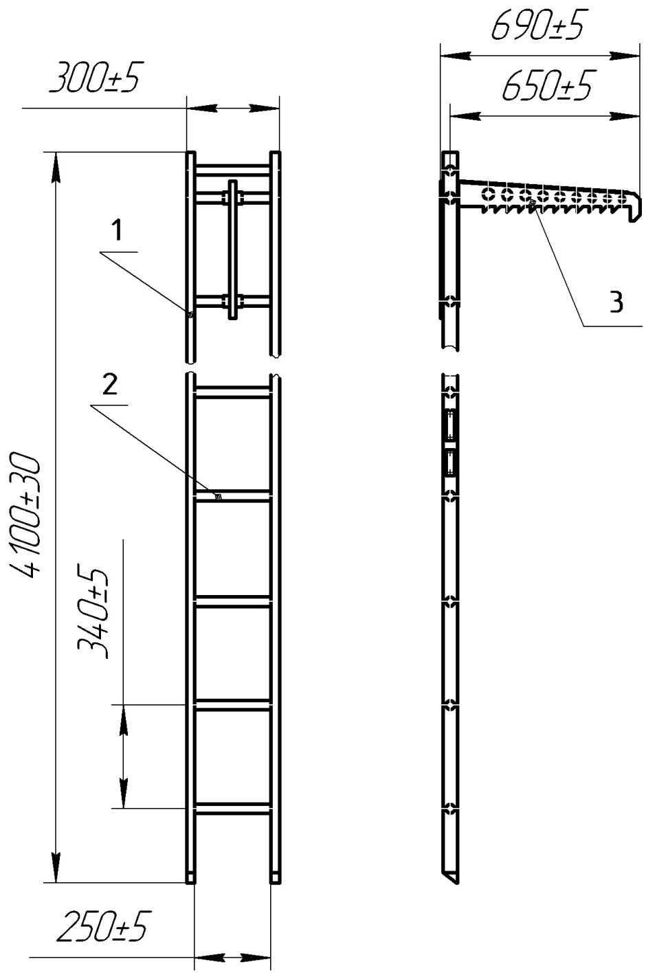 Лестница палка ЛП-3115