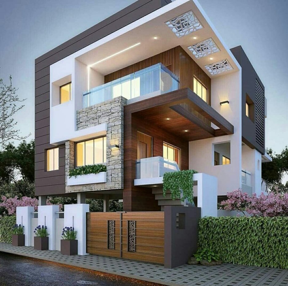 Красивый двухэтажный дом