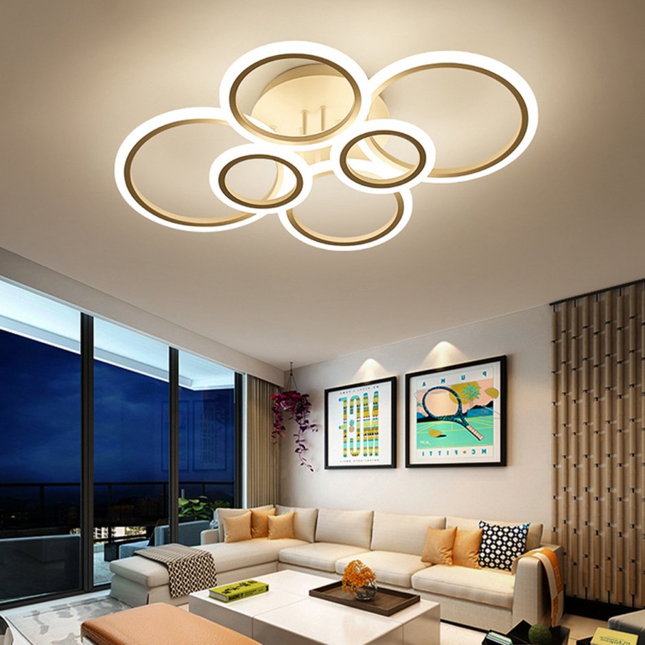 Люстра led 3-Ring Chandelier Золотая