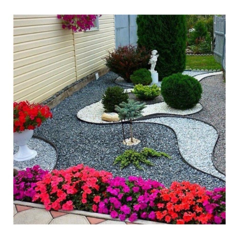 Керамзит на клумбе