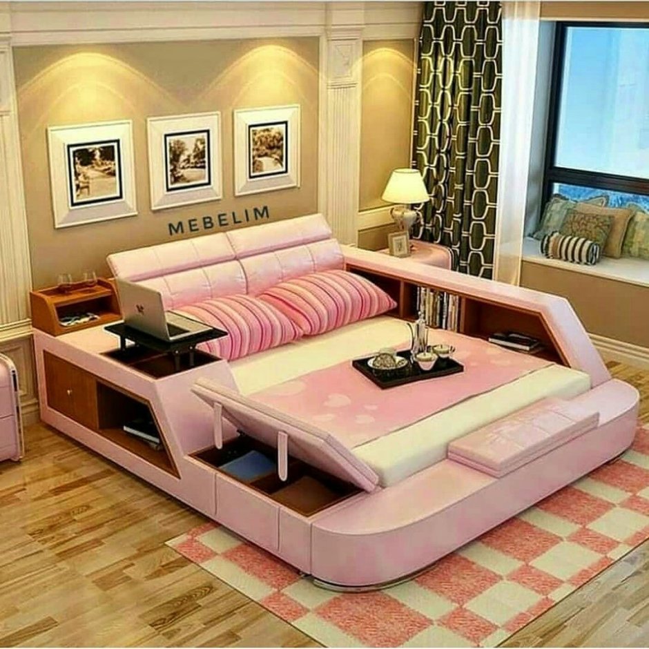 Кровать в гостиной