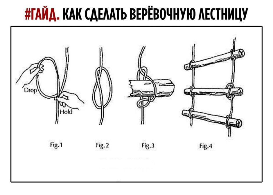 Узел для веревочной лестницы