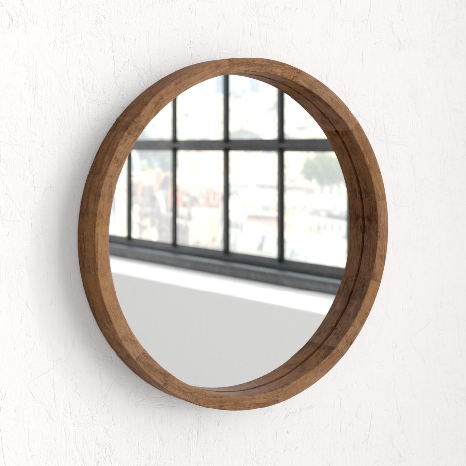 The Collier Round Wood Mirror