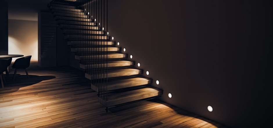 Лестница из оникса с подсветкой
