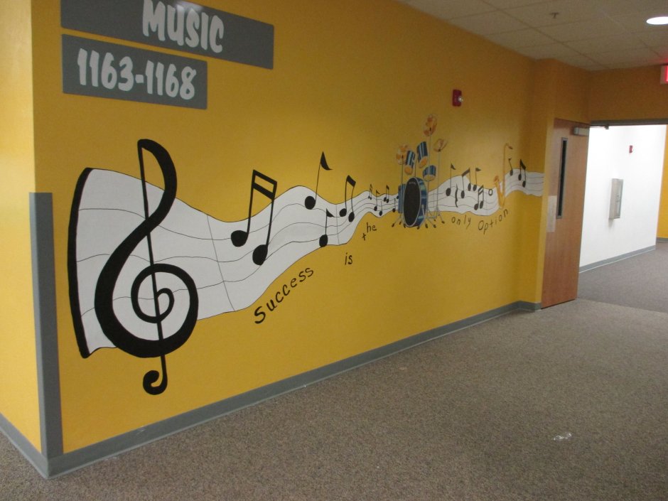 Оформление стен в музыкальной школе