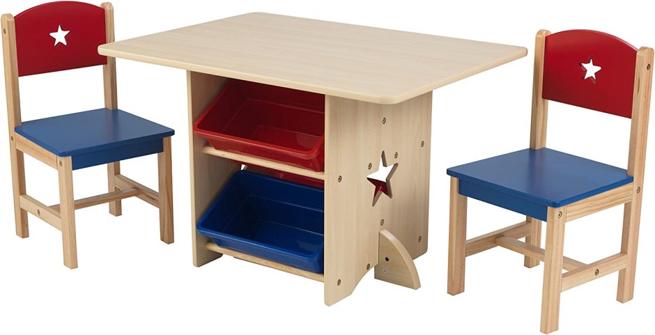 Комплект kidkraft стол + 2 стула + 4 ящика Star
