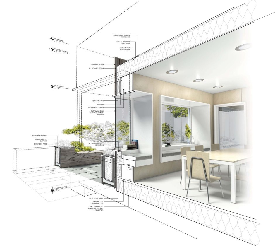 Красивые чертежи интерьера