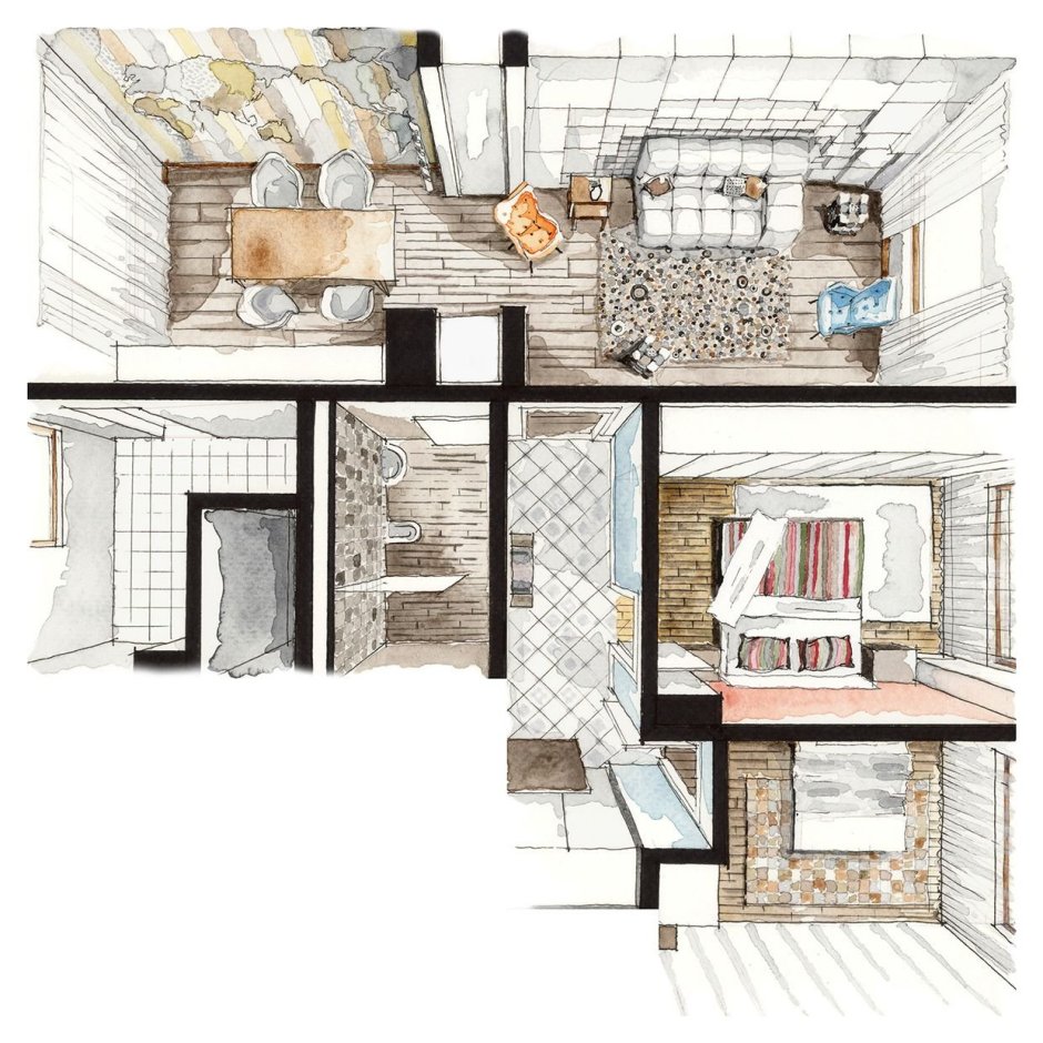 2д мебель сверху архикад