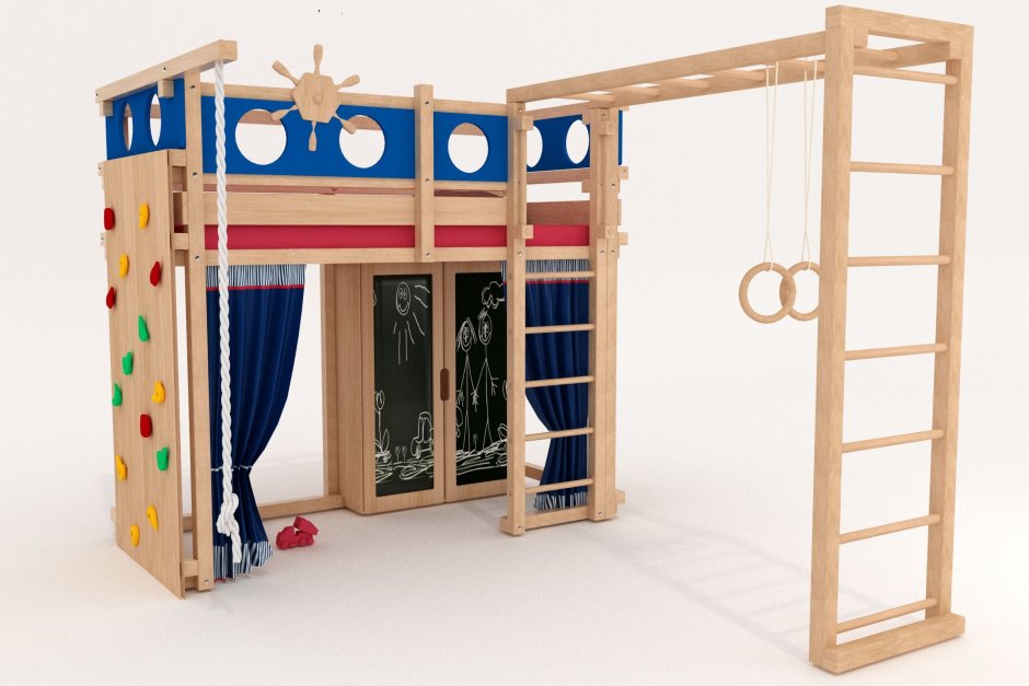 Двухэтажная кровать с игровой зоной