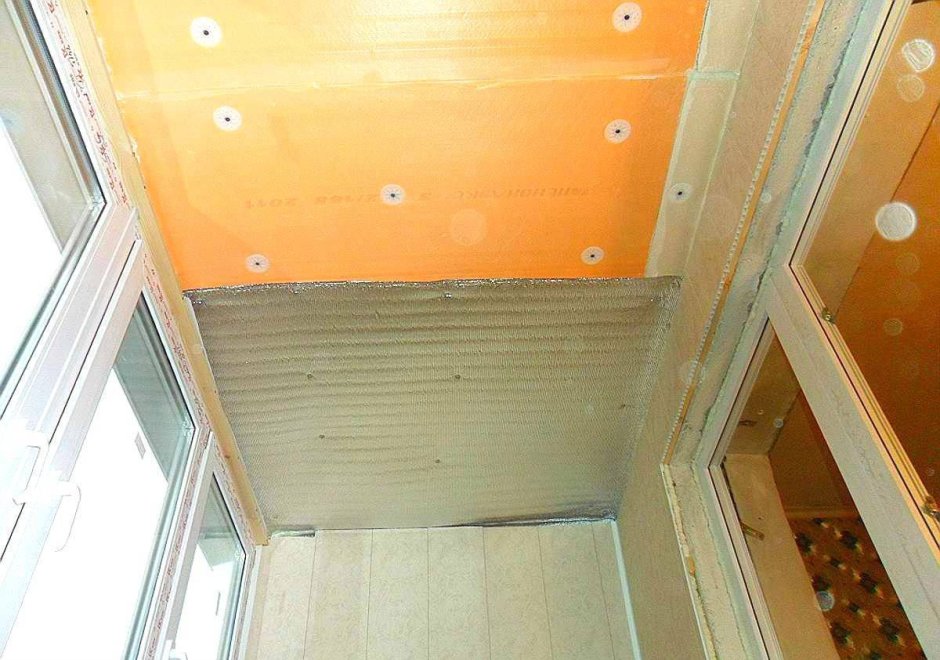 Теплоизоляция потолка балкона пеноплексом