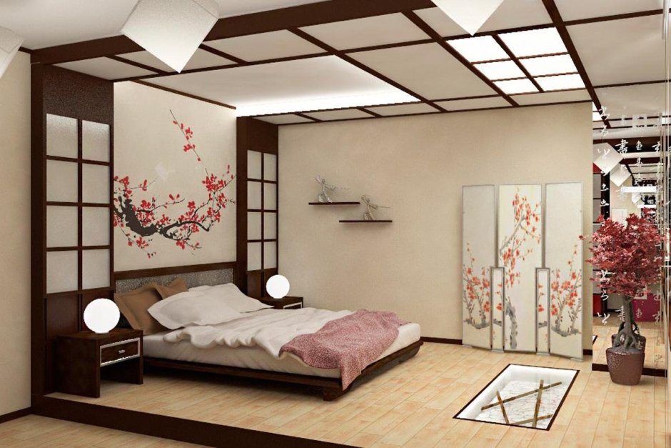 Мебель стиль Минимализм японская кровать