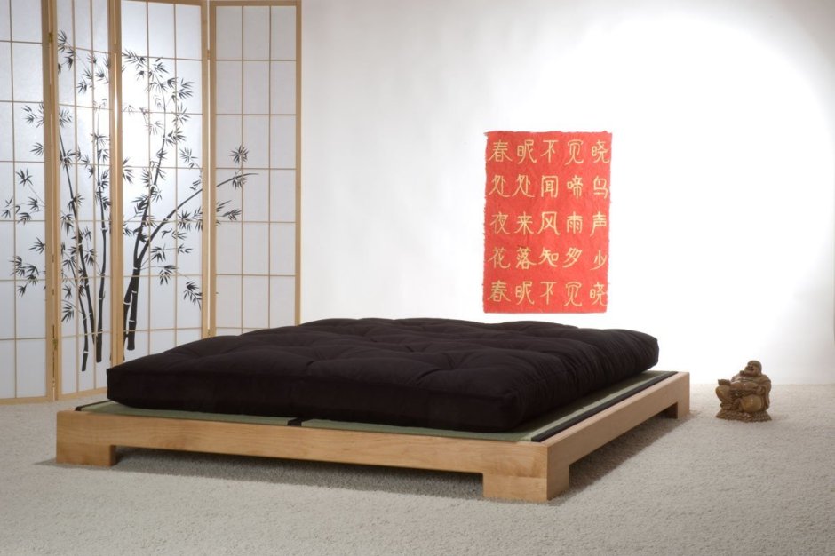 Спальня в японском стиле с футонами