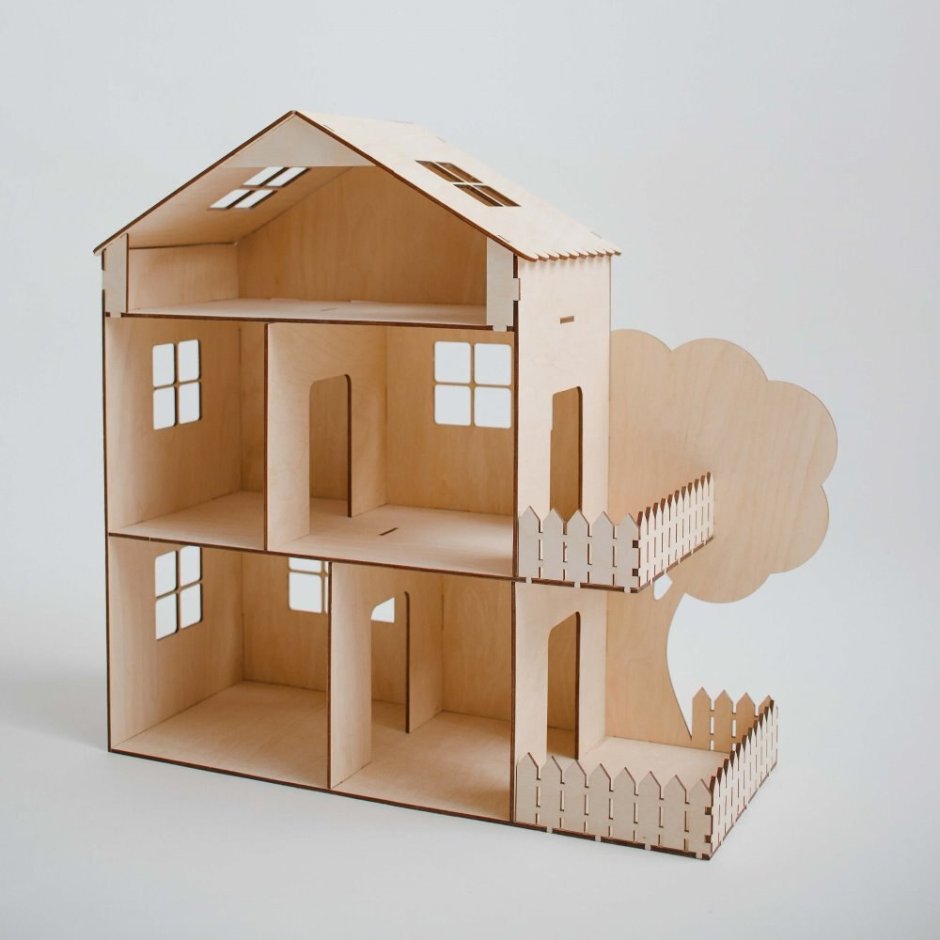 Кукольный деревянный дом. 3х этажный Polly