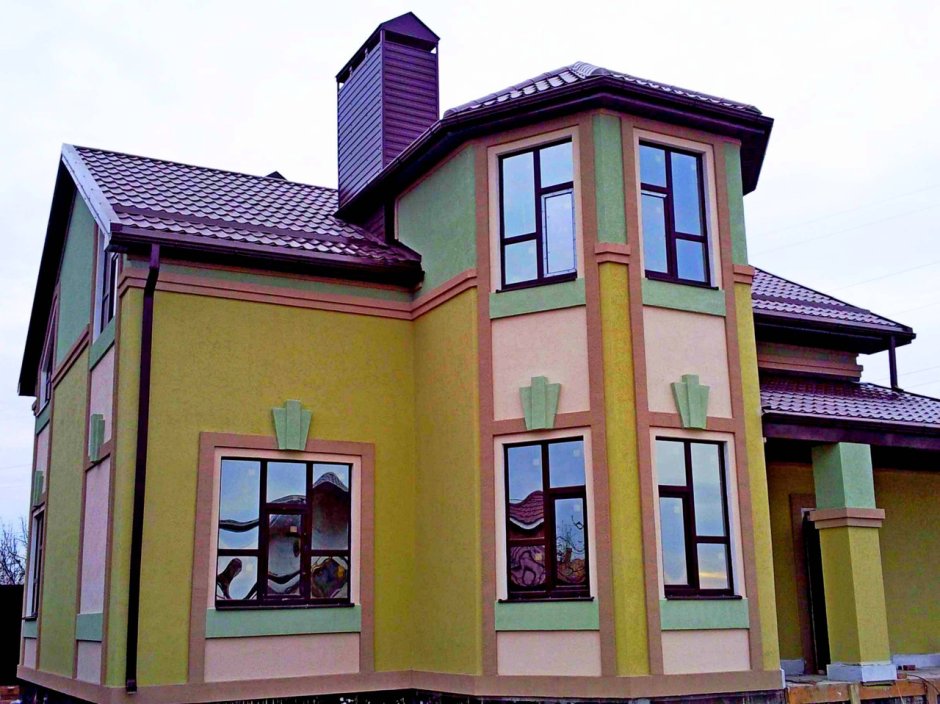 Фасады домов штукатурка