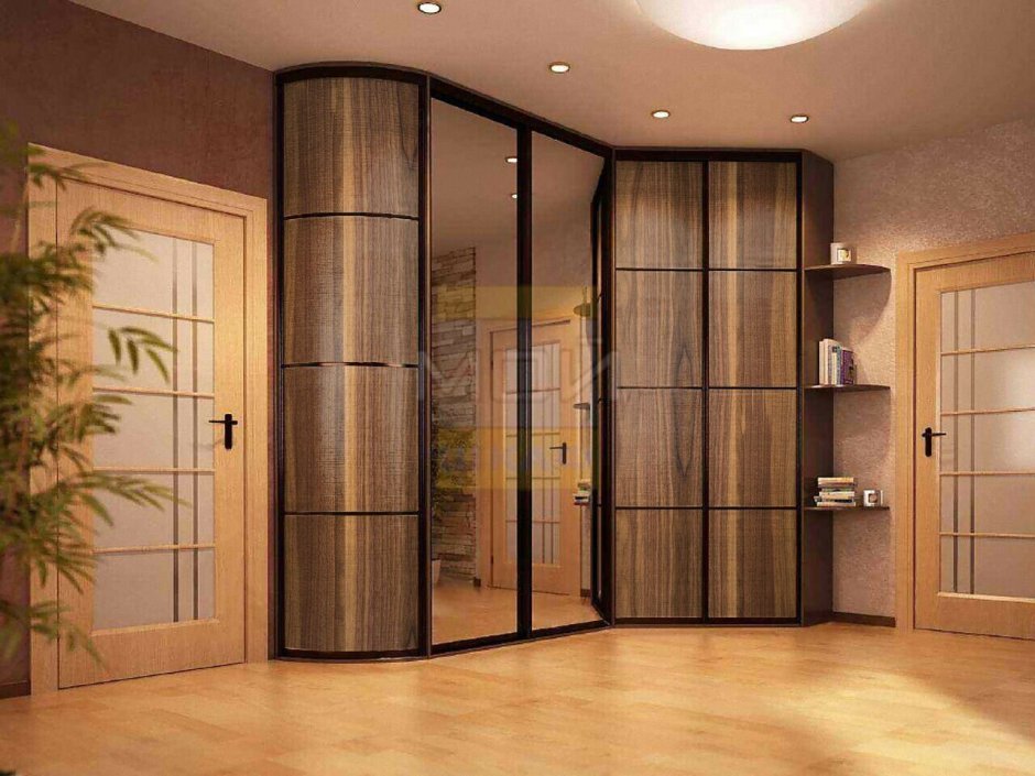 Встроенные угловые шкафы в прихожую