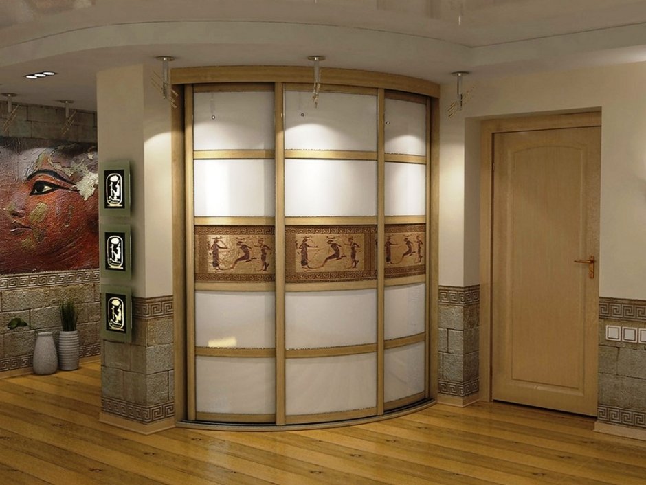 Радиусный шкаф купе в прихожую