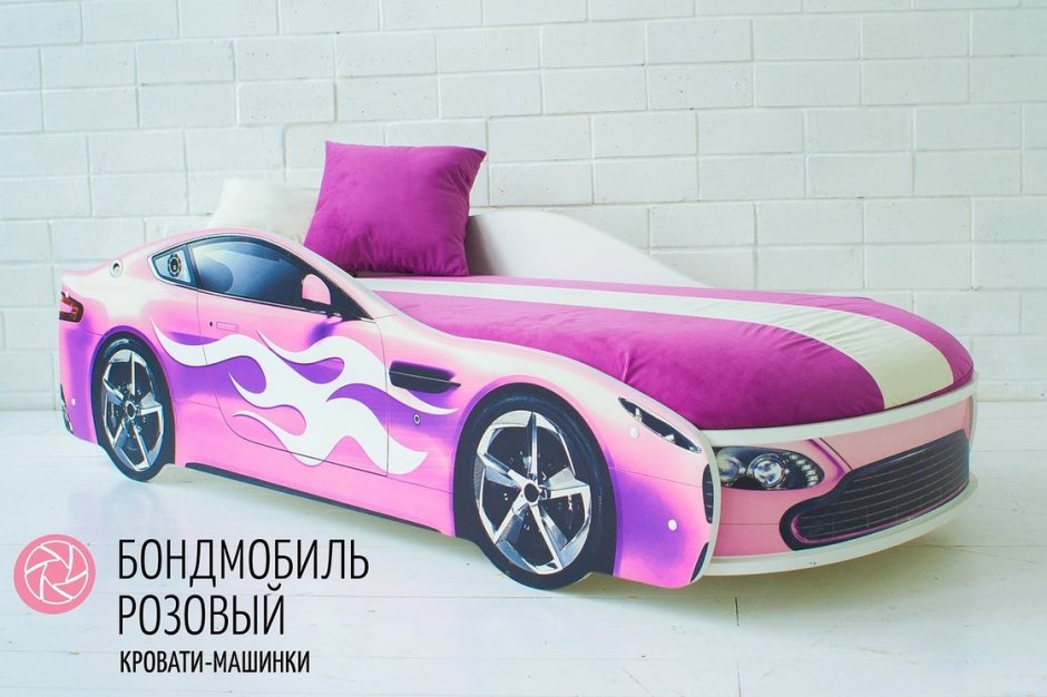 Кровать машина розовая для девочки
