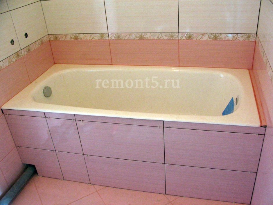Экран для ванной из плитки