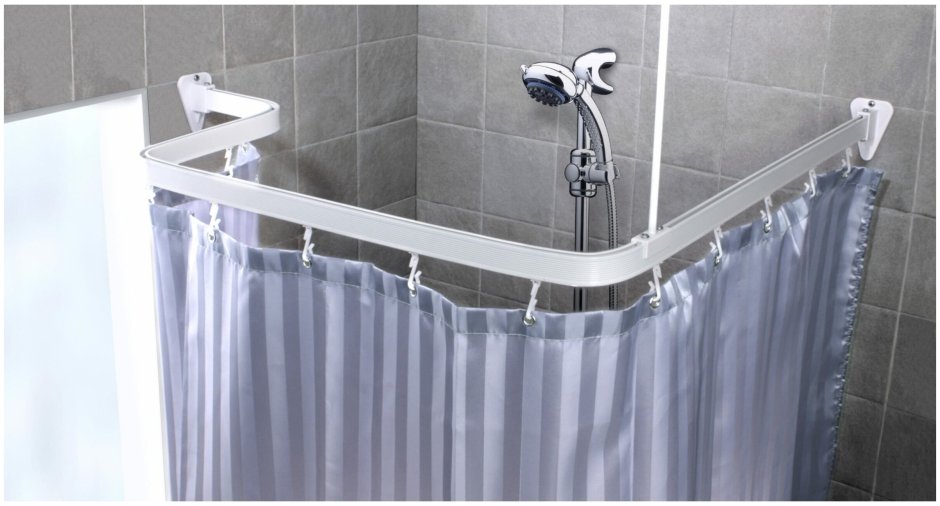 Держатель-"штанга" для шторы в ванную New 60" Curved Shower