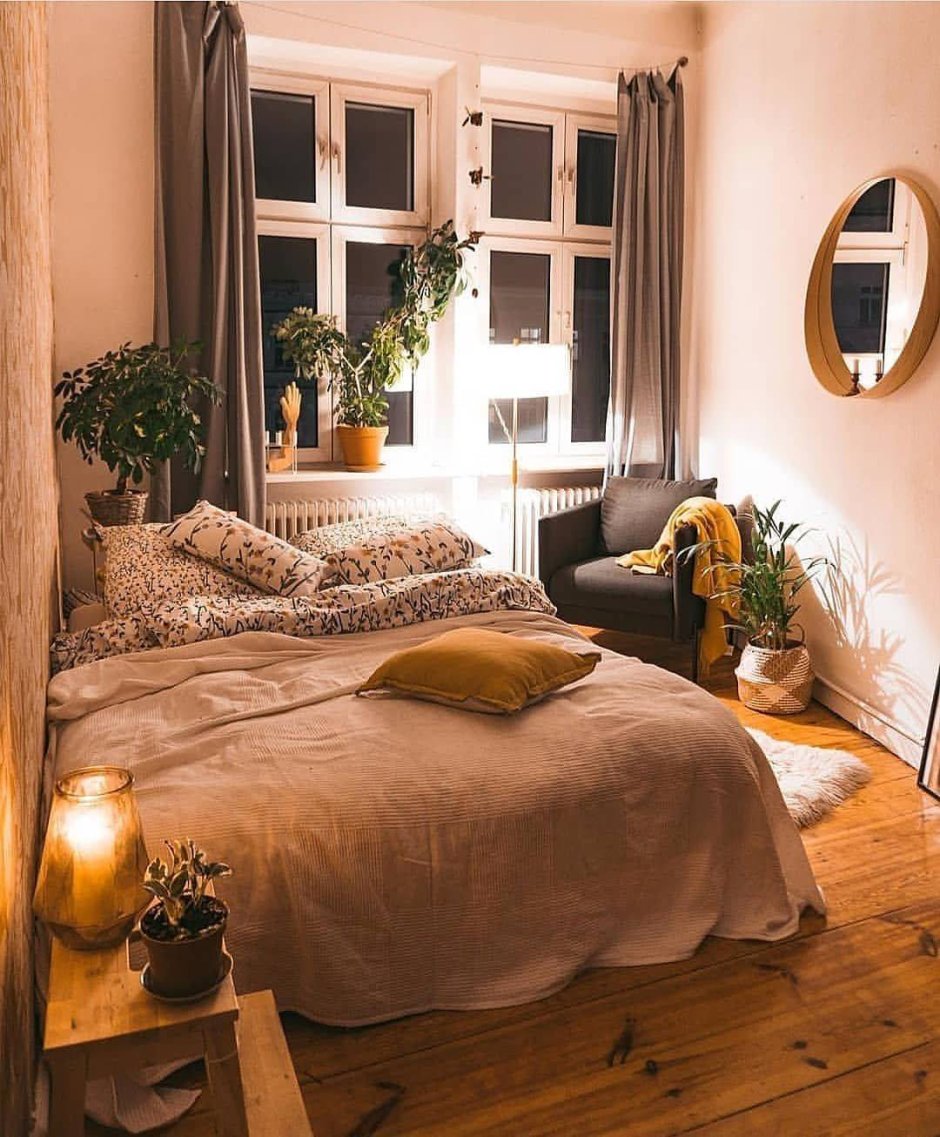 Уютная спальня в стиле хюгге