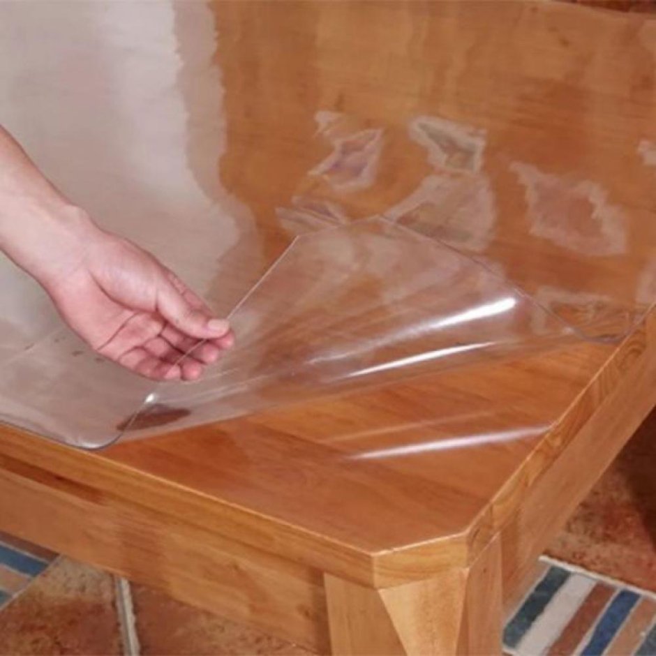 Скатерть прозрачная"жидкое стекло" (80*120см.) 10диз