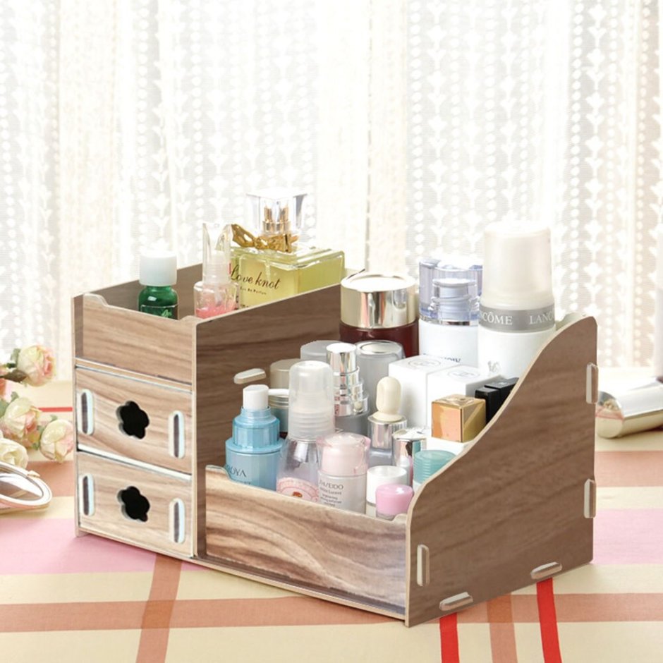 Bamboo Makeup Organizer