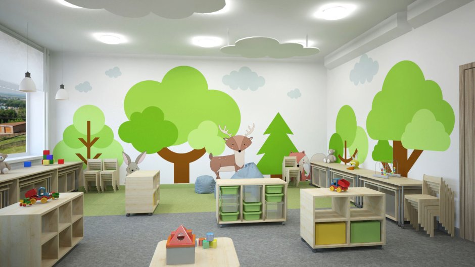Зонирование комнаты в детском саду