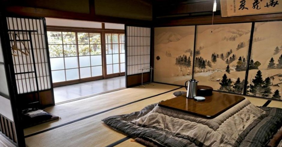 Кровать в японском стиле белый