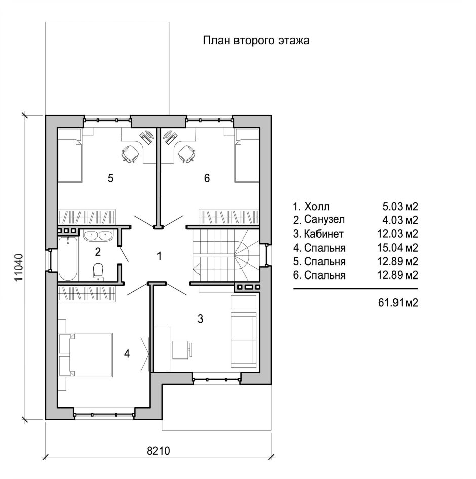 Поэтажный план двухэтажного дома