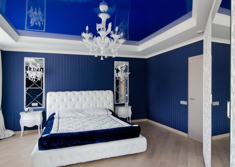 Синяя спальня дизайн