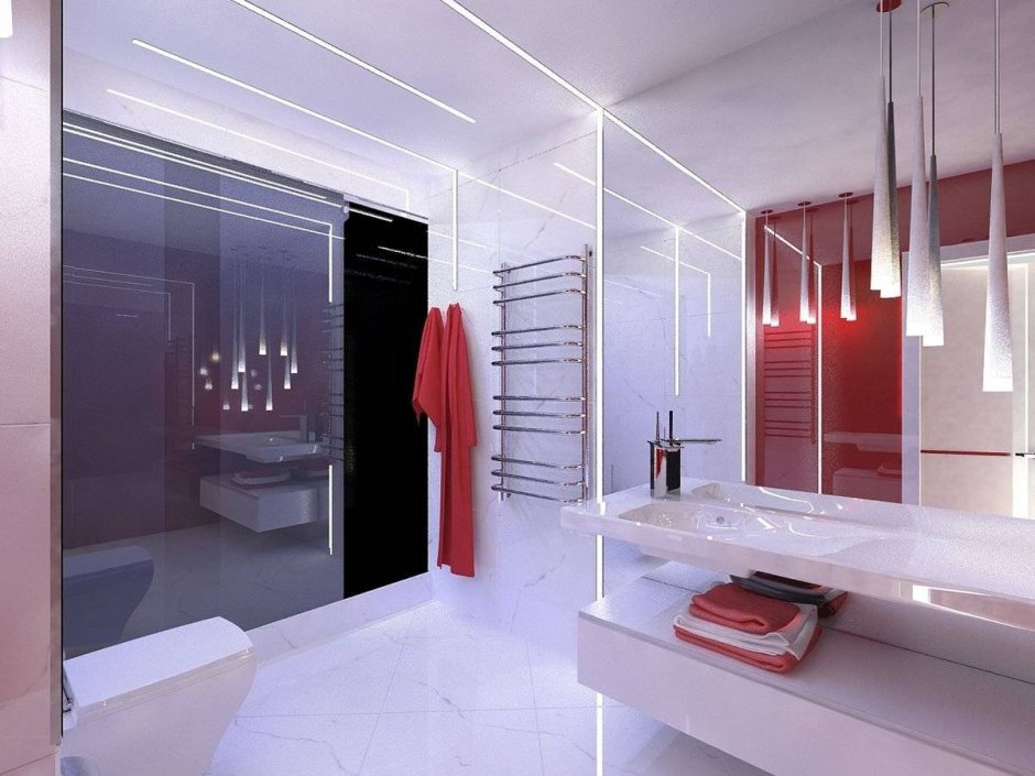 Ванная комната в стиле хайтек