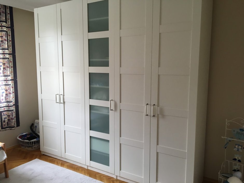 БРИМНЭС шкаф с дверями, белый, 78x95 см