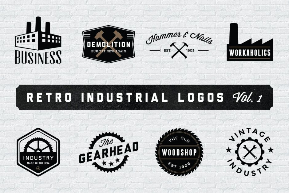 Индустриальный стиль в логотипе