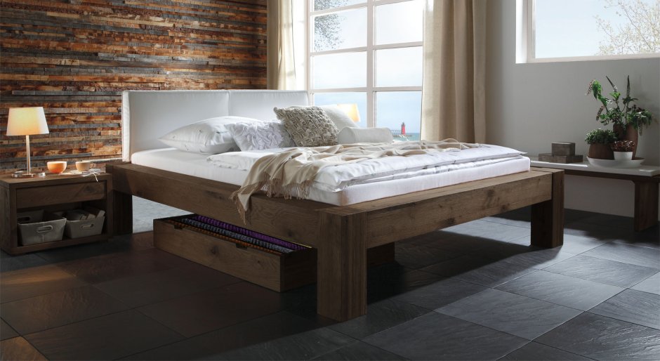 Кровать двуспальная с дерево бохо 160 200