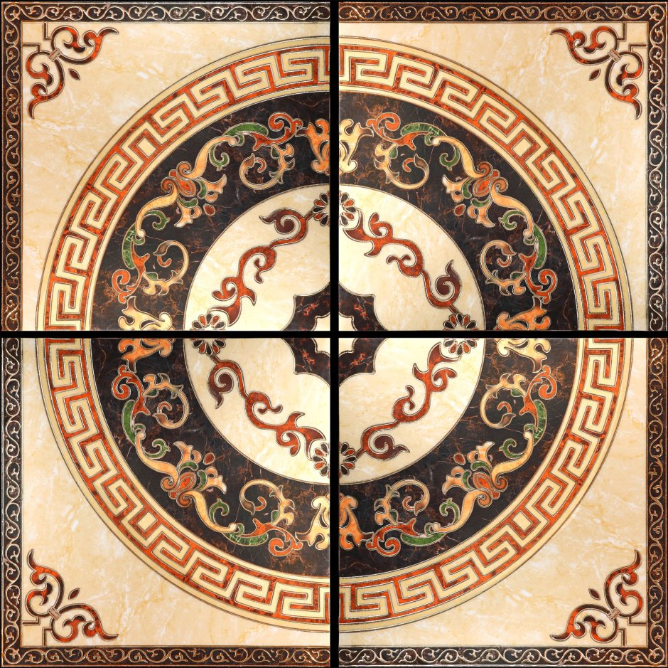 Azzo Ceramics panno 12036 панно напольное 120х120 (из 4-х пл...