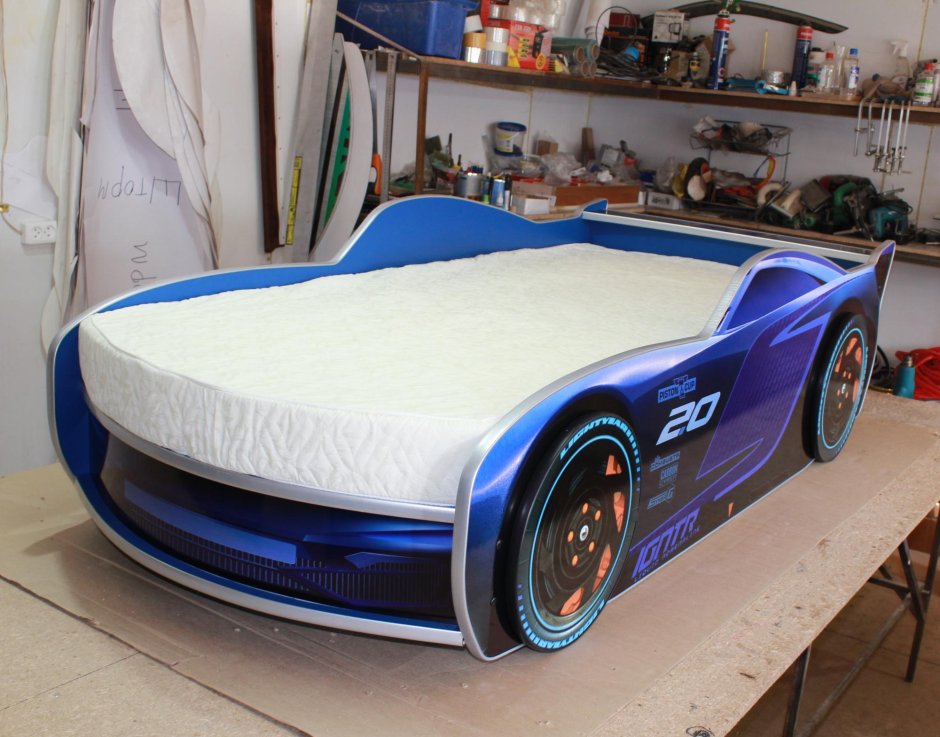 Кровать-машина "Мустанг" Plus синий
