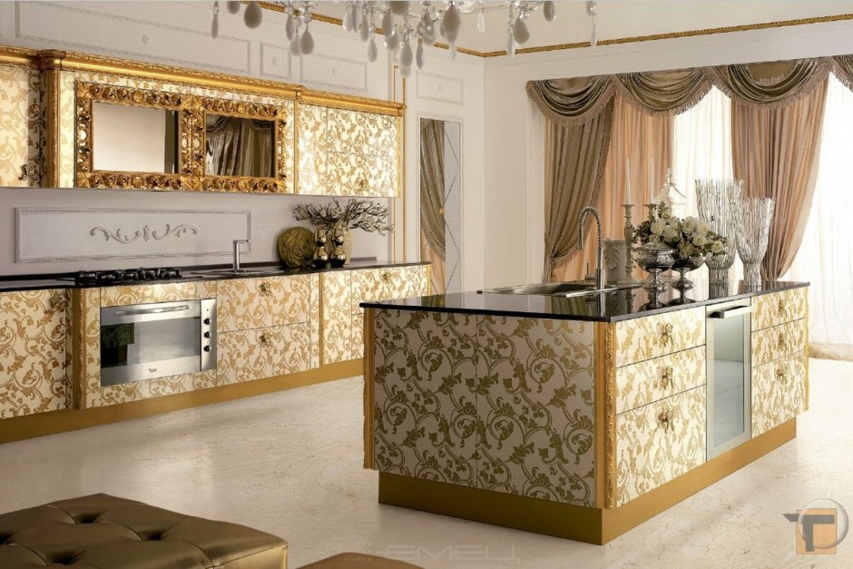 Кухня в золотом цвете