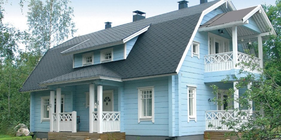 Серо голубой дом