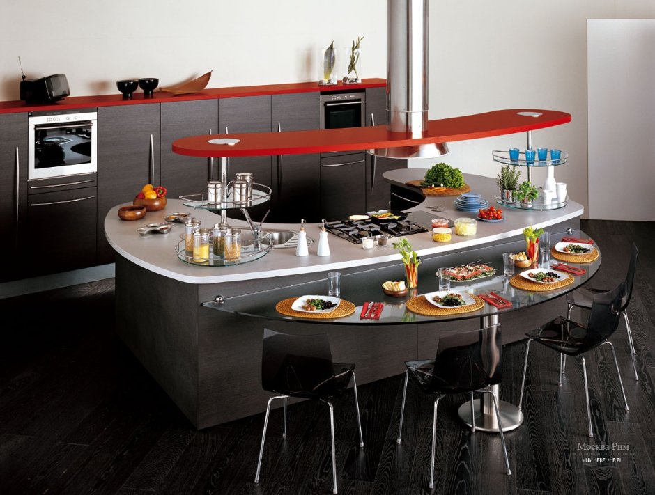 Кухонный гарнитур с барным столиком