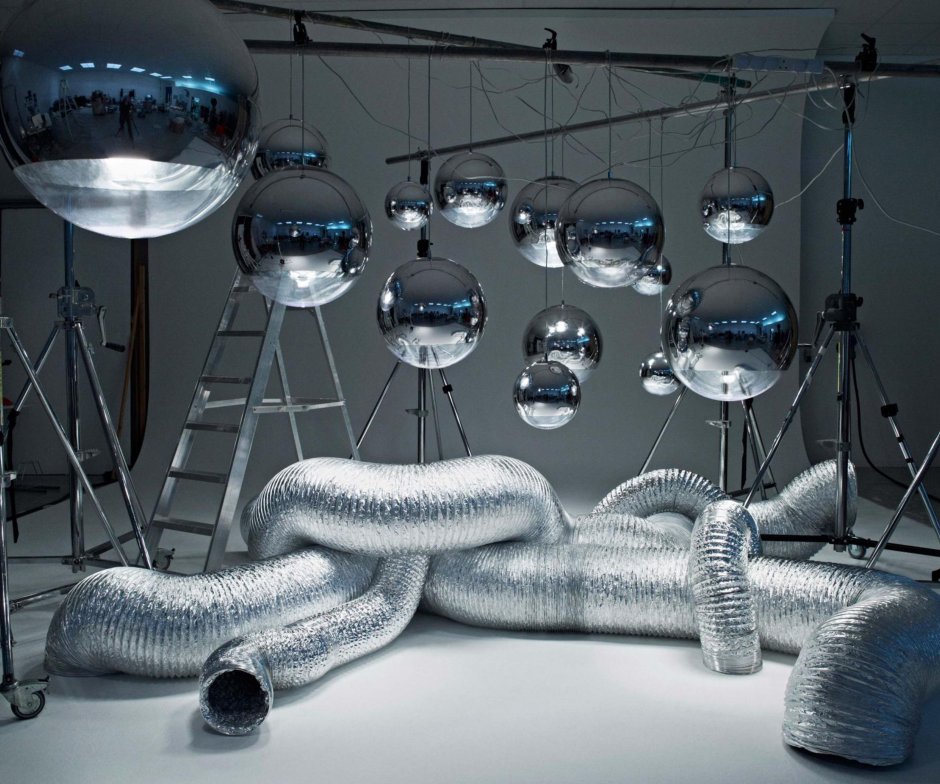 Люстра branching Bubble Chandelier Vertical Gray
